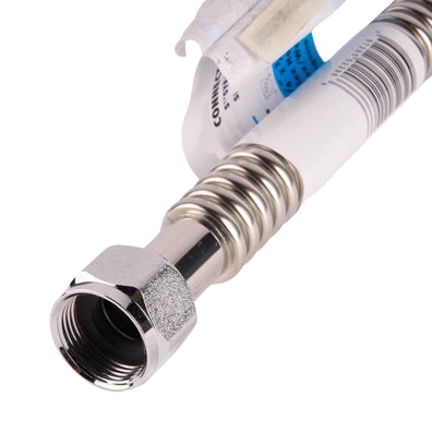 3/4" x 3/4" Fip, 18" Stainless Steel Braided Water Heater Connector With Ball Valve Lead Free - APEX Supply Co.