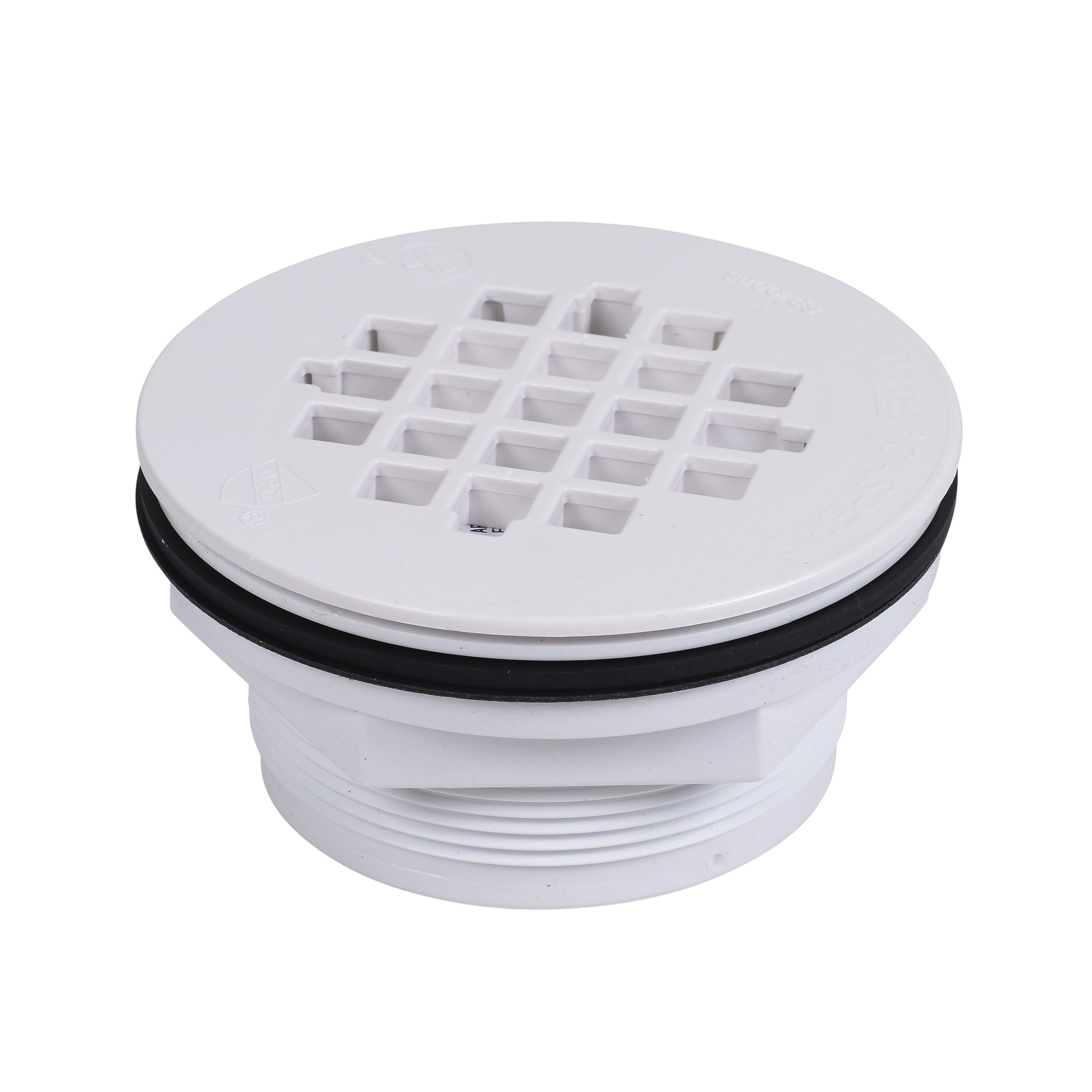 2" 101 PNC PVC No-Calk Shower Drain with Plastic Strainer
