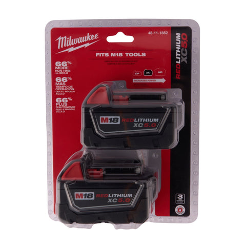M18 Redlithium XC 5.0 Extended Capacity Battery Pack (Two Pack)