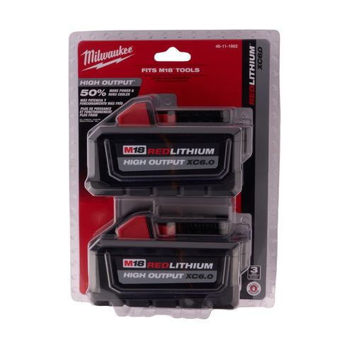 M18 Redlithium High Output XC 6.0 Battery Pack (Two Pack)