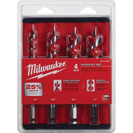 Milwaukee Spur Auger Bit Set (4pcs) 6 - 1/2" - APEX Supply Co.