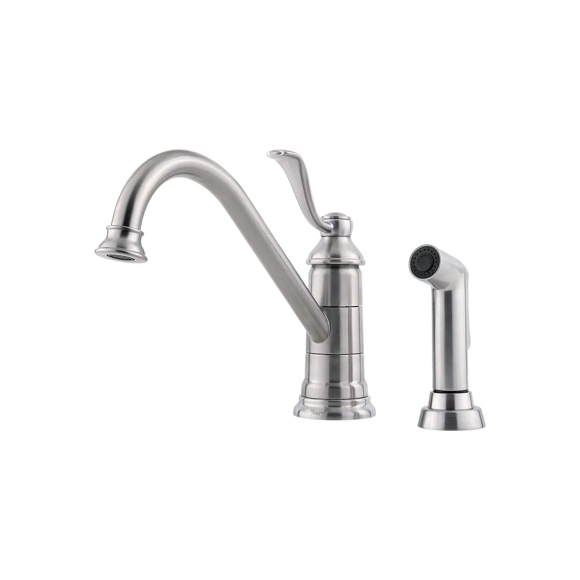 Pfister Portland 1.8 GPM Single Hole Kitchen Faucet - Includes Side Spray and Escutcheon - APEX Supply Co.