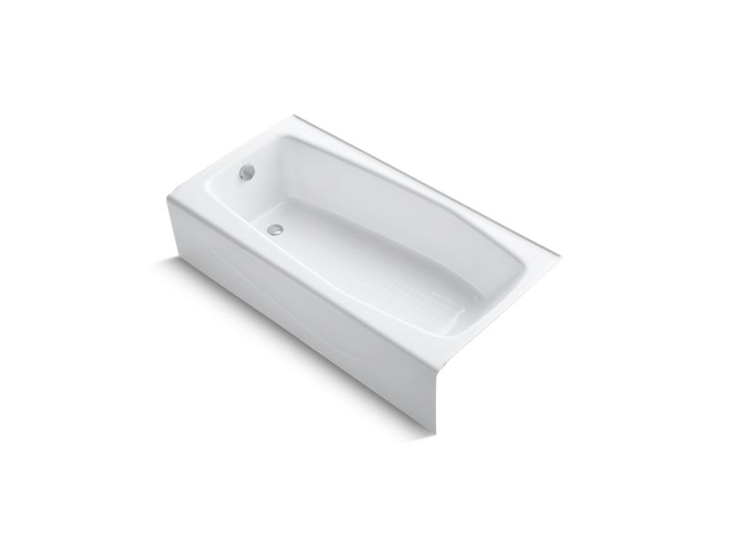 Kohler Villager Collection 60" Three Wall Alcove Cast Iron Three Wall Alcove Soaking Bath Tub with Left Hand Drain - APEX Supply Co.