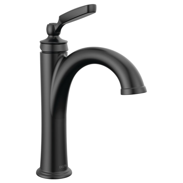 Delta Woodhurst Single Hole Bathroom Faucet with Push Pop - Up Drain Assembly - APEX Supply Co.