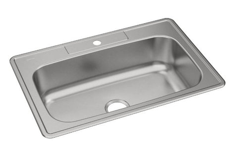 Elkay Dayton® Stainless Steel 33" x 22" x 8 - 1/16" 1 - Hole Single Bowl Drop - in Sink - APEX Supply Co.