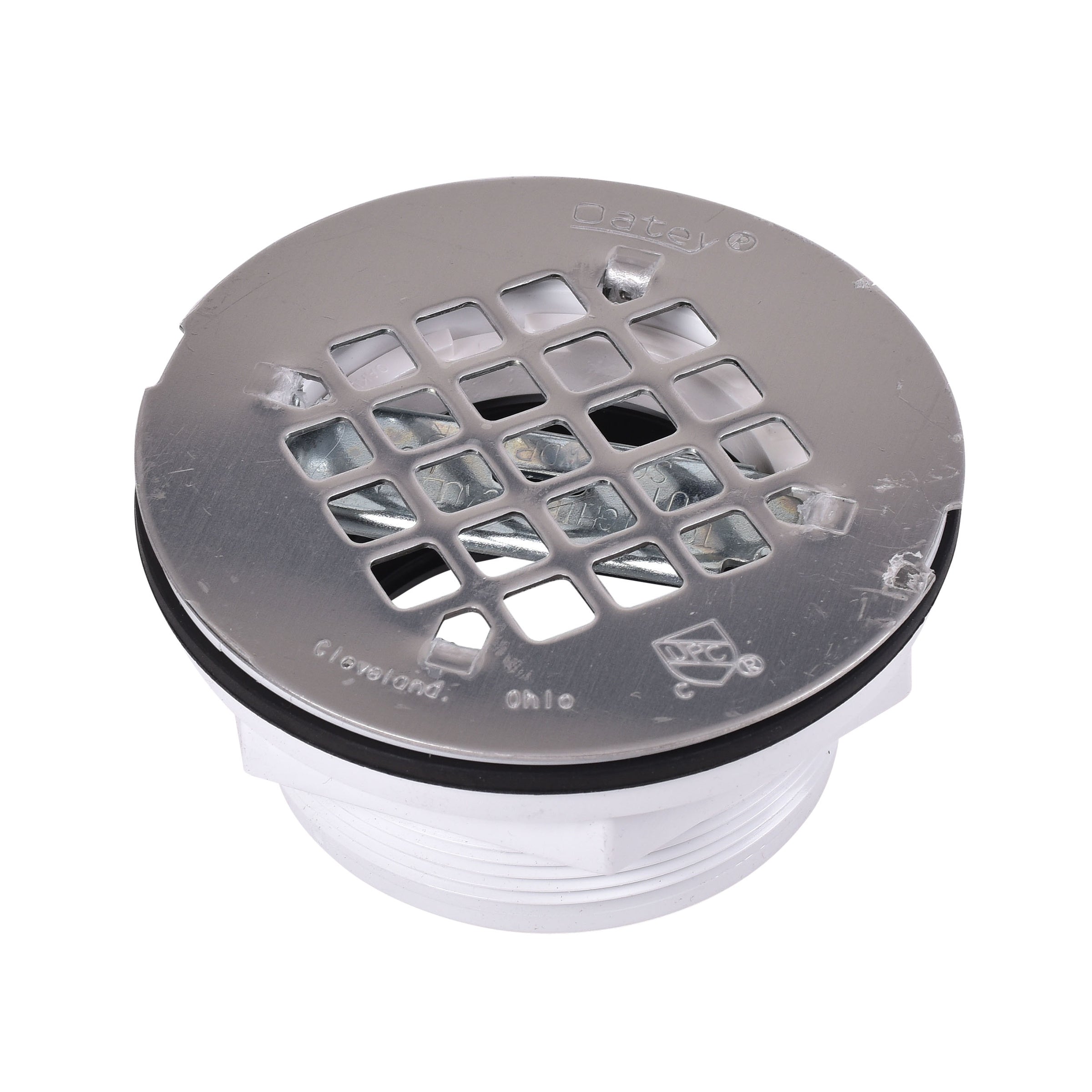 2" PVC No-Calk Shower Drain with Stainless Steel Strainer