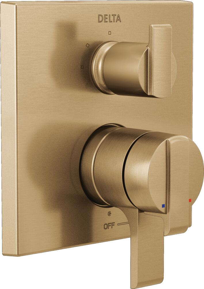 Delta Ara 17 Series Pressure Balanced Valve Trim with Integrated Volume Control and 3 Function Diverter for Two Shower Applications - Less Rough - In - APEX Supply Co.