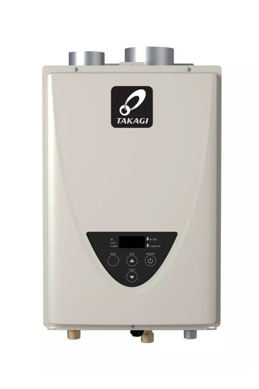 Takagi 100227715 200 Tankless Water Heater, Liquid Propane/Natural Gas Fuel, 190000 Btu/hr Heating, Indoor/Outdoor: Outdoor, Non - Condensing, 8 gpm Flow Rate, 4 in Vent, 0.82, Commercial/Residential - APEX Supply Co.