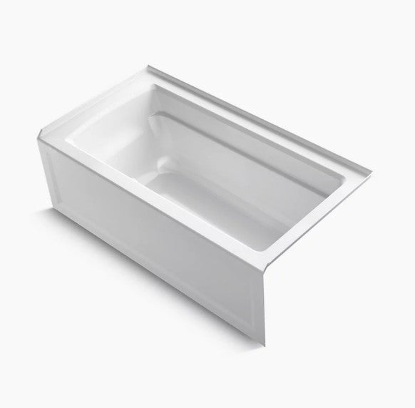 Kohler Archer Collection 60" x 32" Three Wall Alcove Soaker Bath Tub with Armrests, Lumbar Support and Right Drain - APEX Supply Co.