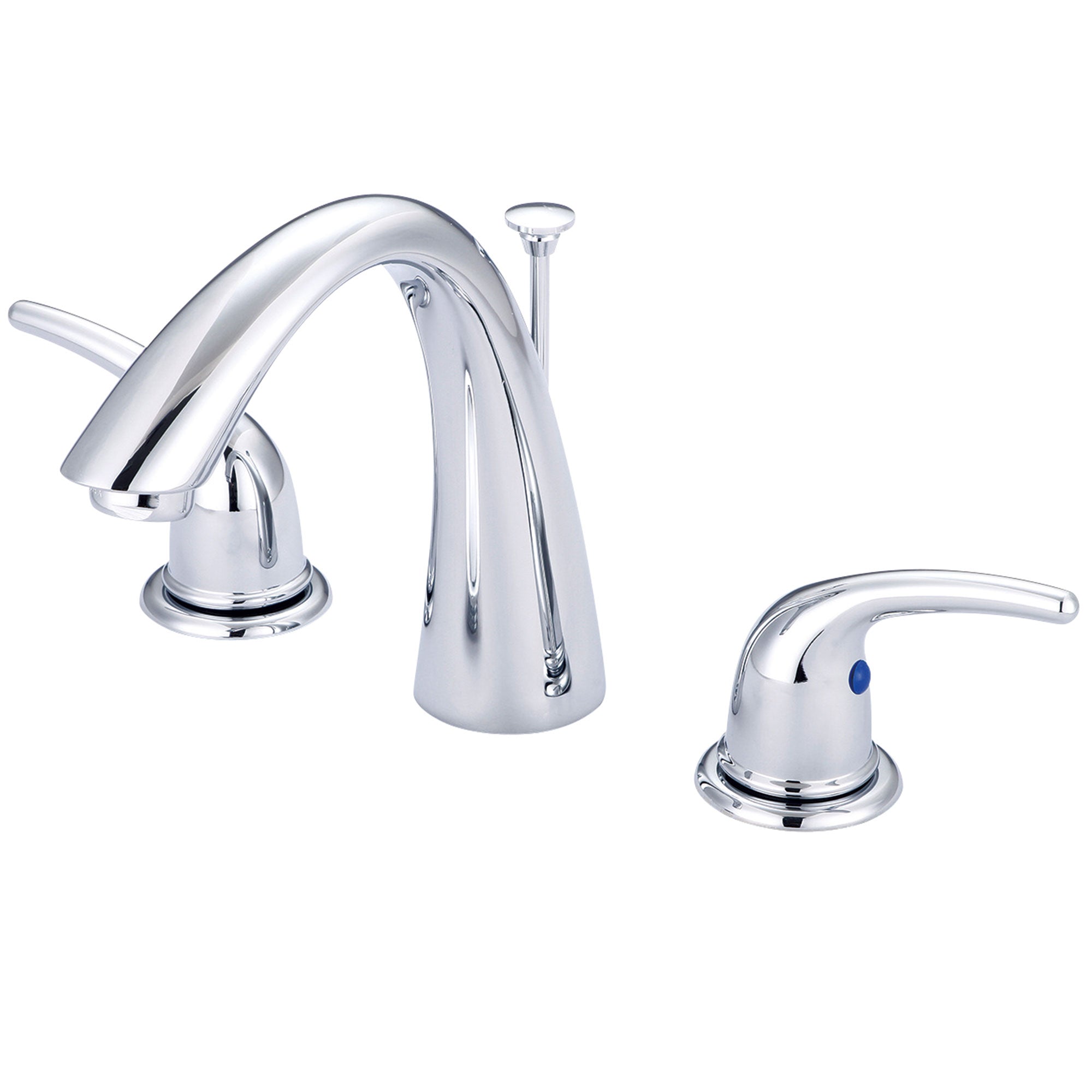 Olympia Faucets Accent 1.2 GPM Widespread Bathroom Faucet with J Style Rigid Spout and Brass Pop - Up Drain Assembly - APEX Supply Co.