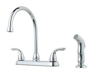 Pfister Pfirst Series 1.8 GPM Gooseneck Kitchen Faucet - Includes Side Spray and Escutcheon - APEX Supply Co.
