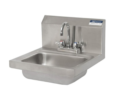Stainless Steel Hand Sink w/ Faucet 2Holes 1 - 7/8"DR 13 - 3/4"Wx10"Dx5" - APEX Supply Co.