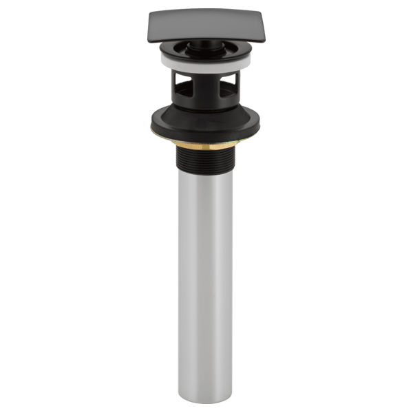 72175Bl Delta Square Push Pop Up Lavatory Drain W/Overflow Matte Black - APEX Supply Co.