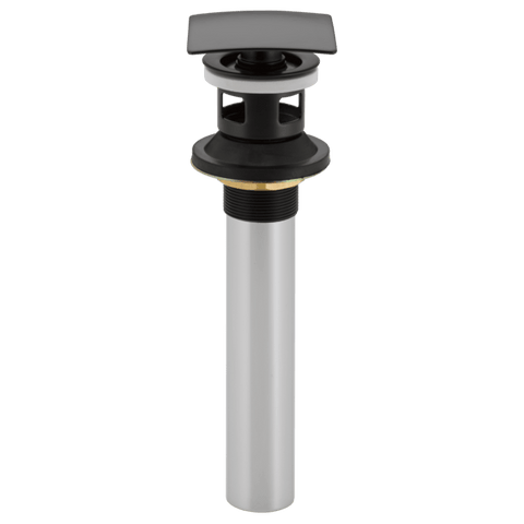 72175Bl Delta Square Push Pop Up Lavatory Drain W/Overflow Matte Black - APEX Supply Co.