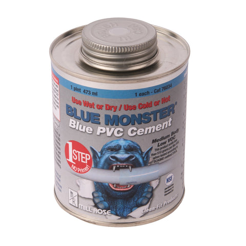 Blue Monster 1 Pint 1 - Step PVC Cement (Blue) - APEX Supply Co.