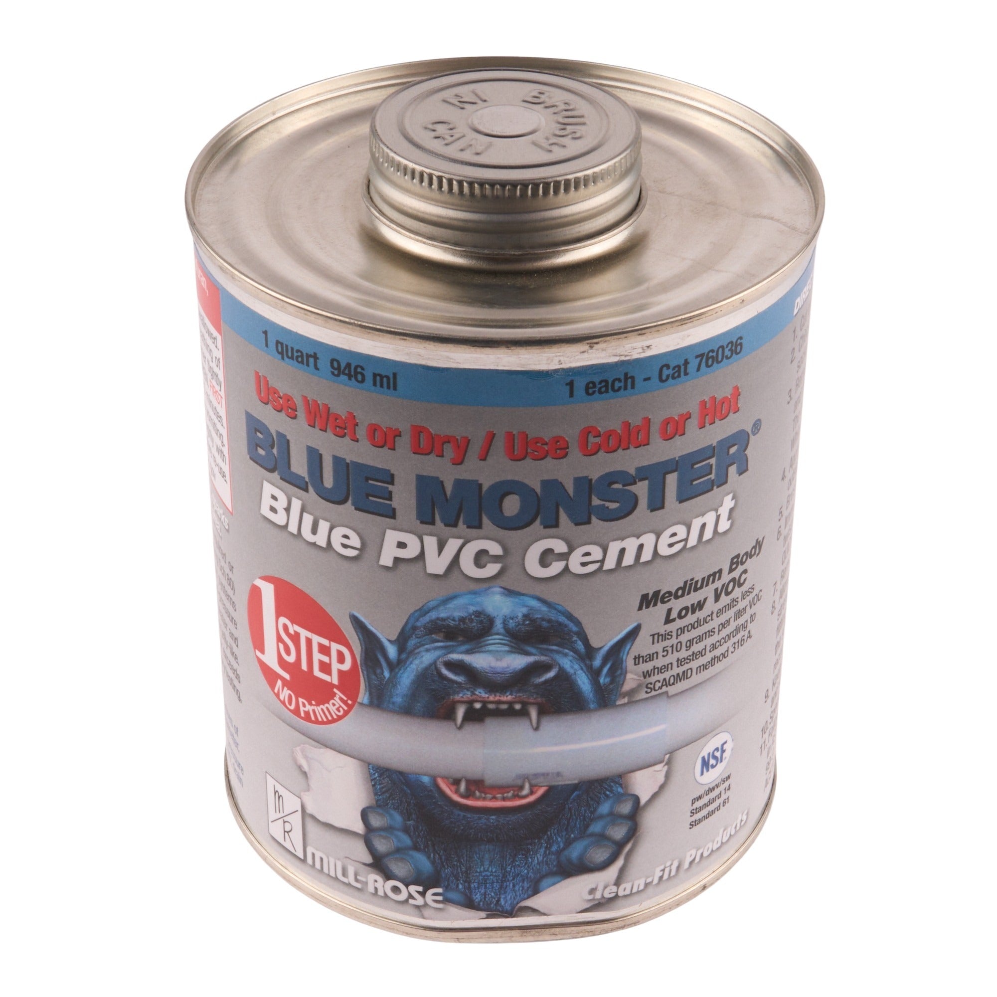 Blue Monster 1 Quart Blue PVC Cement - APEX Supply Co.
