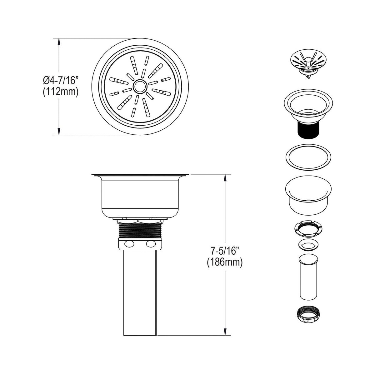 Elkay 3-1/2 Basket Strainer - APEX Supply Co.