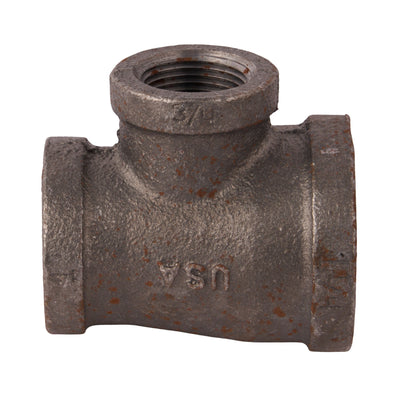 Black Reducing Tees 1-1/4" x 1" x 3/4"