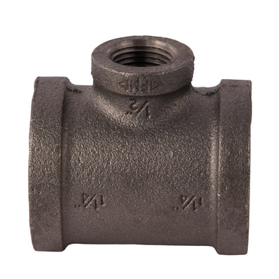 Black Reducing Tees 1-1/4" x 1-1/4" x 1/2"