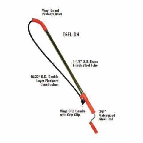 General Wire Teletube Flexicore Closet Auger with Regular Head - APEX Supply Co.