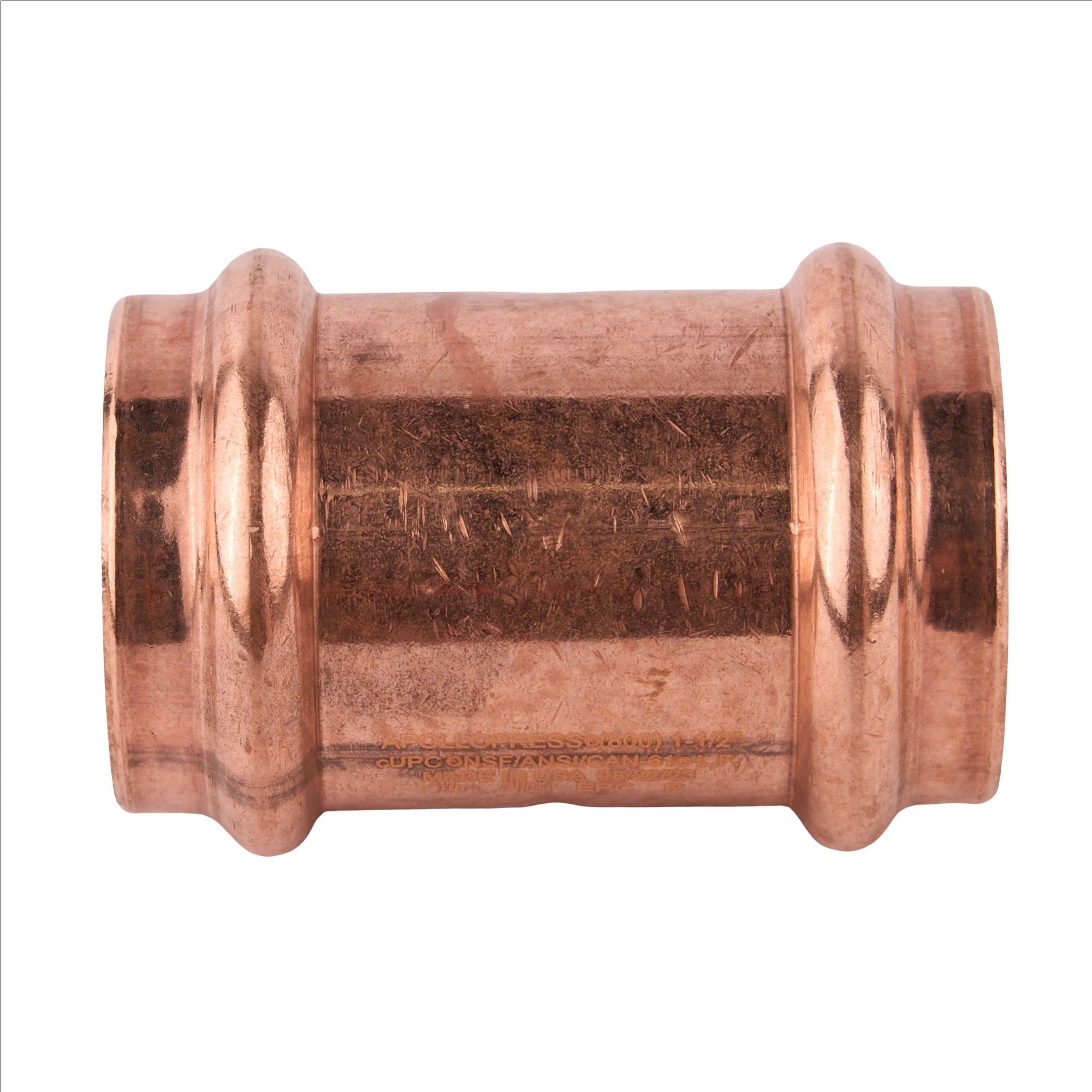 Copper Press Coupling with Stop (C x C) 1-1/2"