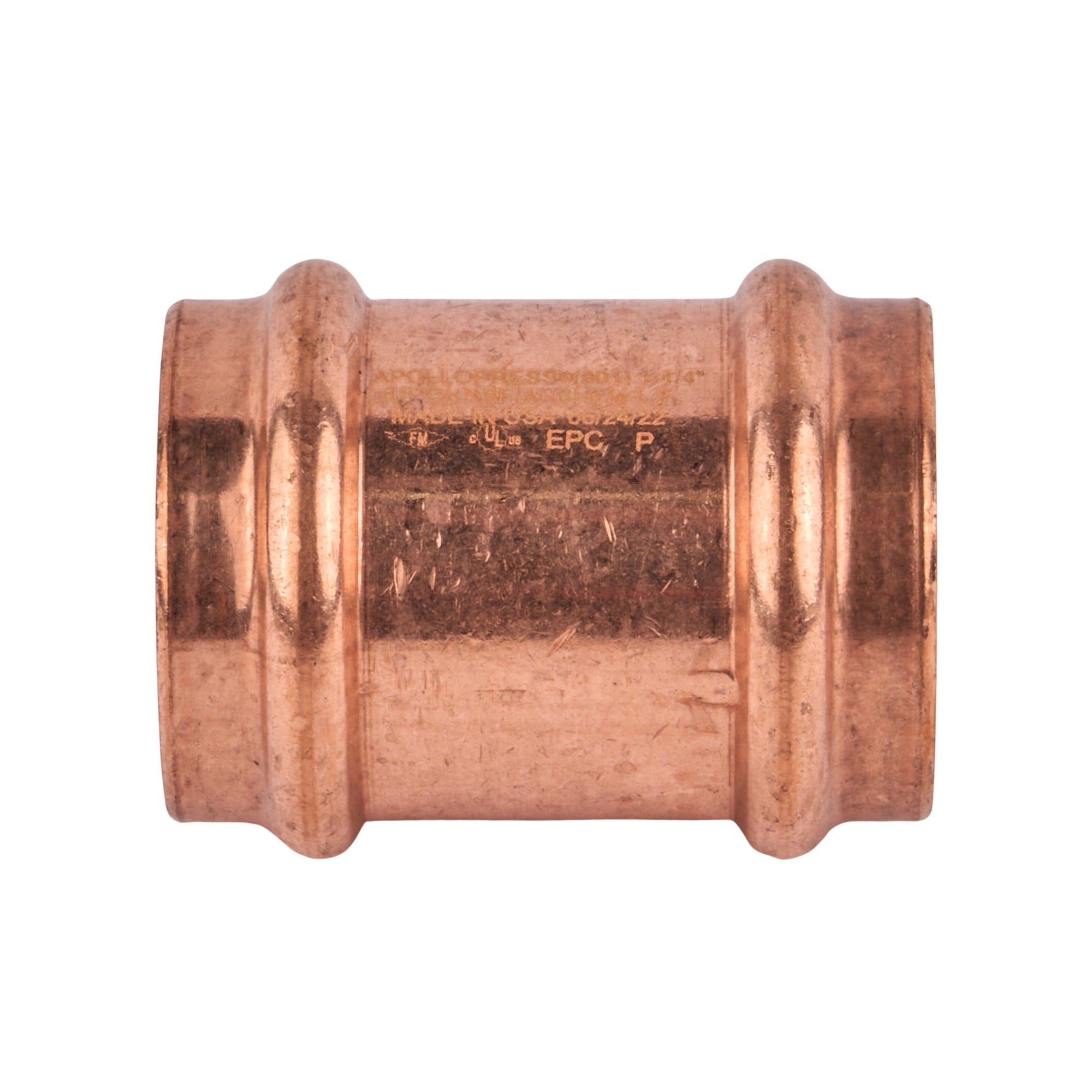 Copper Press Coupling less Stop (C x C) 1-1/4"