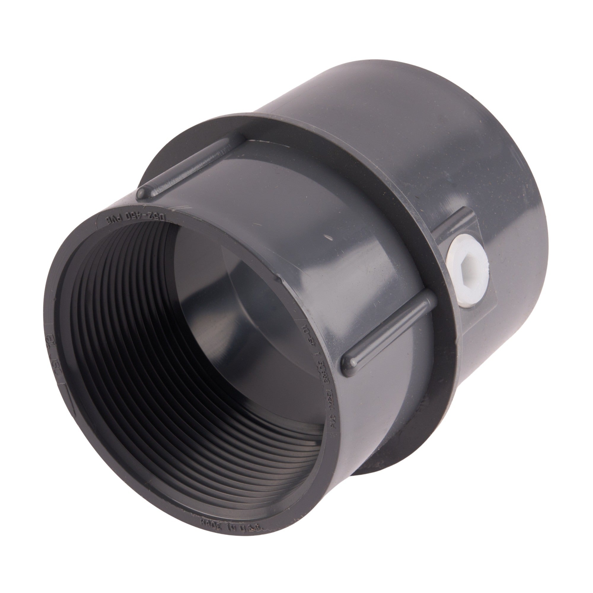 PVC Pipe Fit Drain Base with Primer Tap, for 3-1/2" Spud 3" x 4"