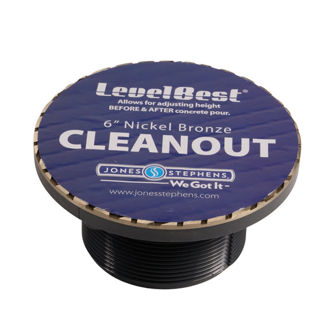 Jones Stephens 3 - 1/2 Plastic Cleanout Spud With 6 Nickel Brass CVR - APEX Supply Co.