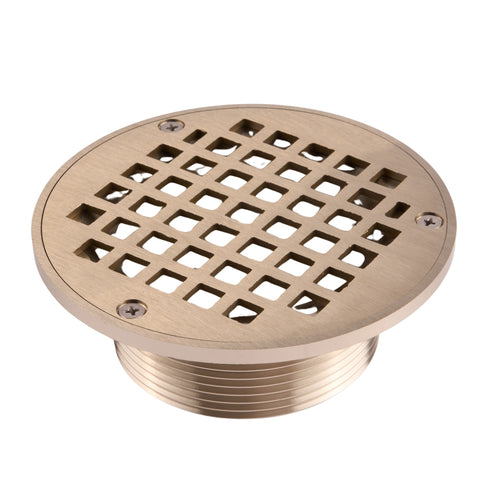 Jones Stephens 3" x 5" Brass Round Shower Drain - APEX Supply Co.