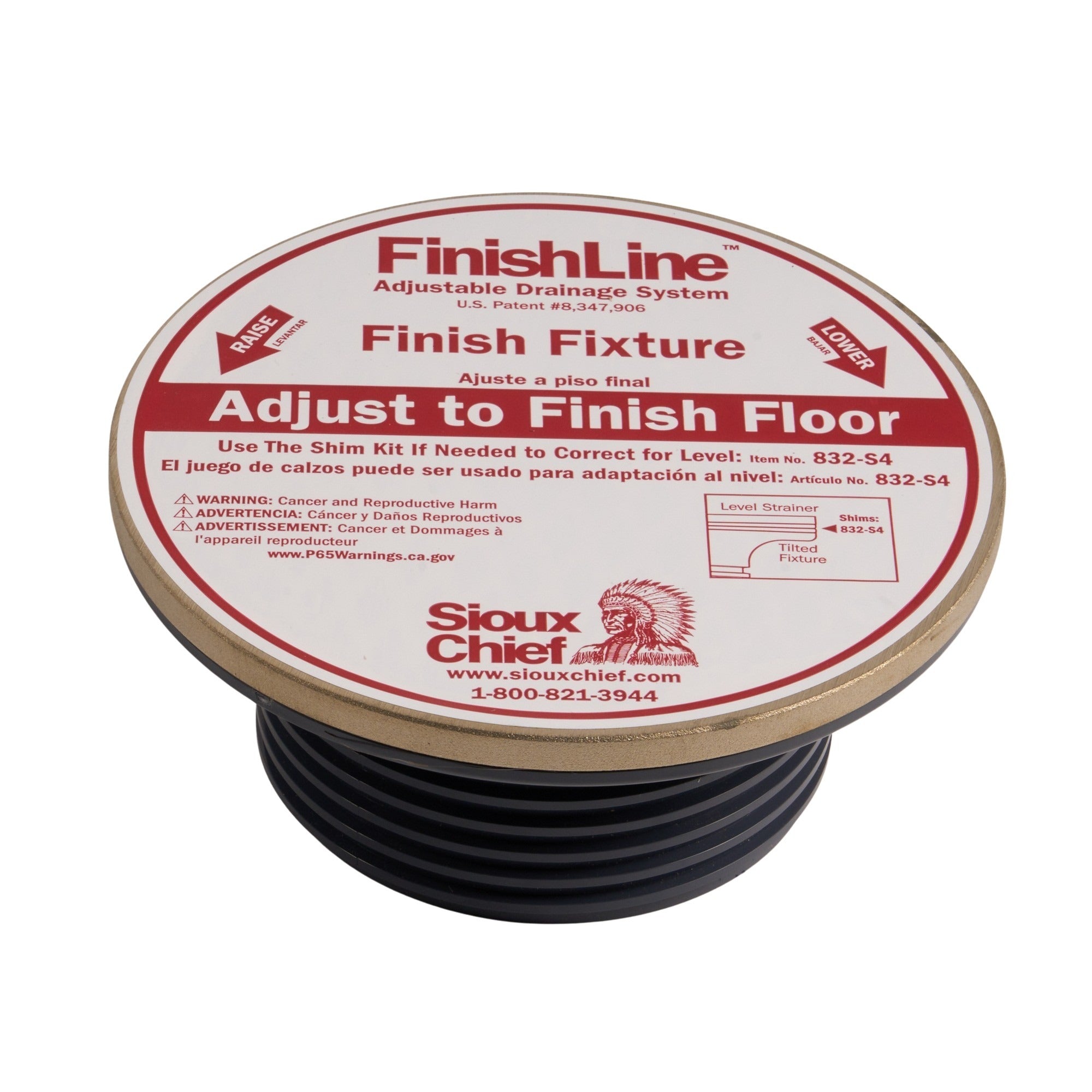 PVC FinishLine Adjustable Rough-In Cleanout w/ Coring Plug (Socket) 3" x 4"