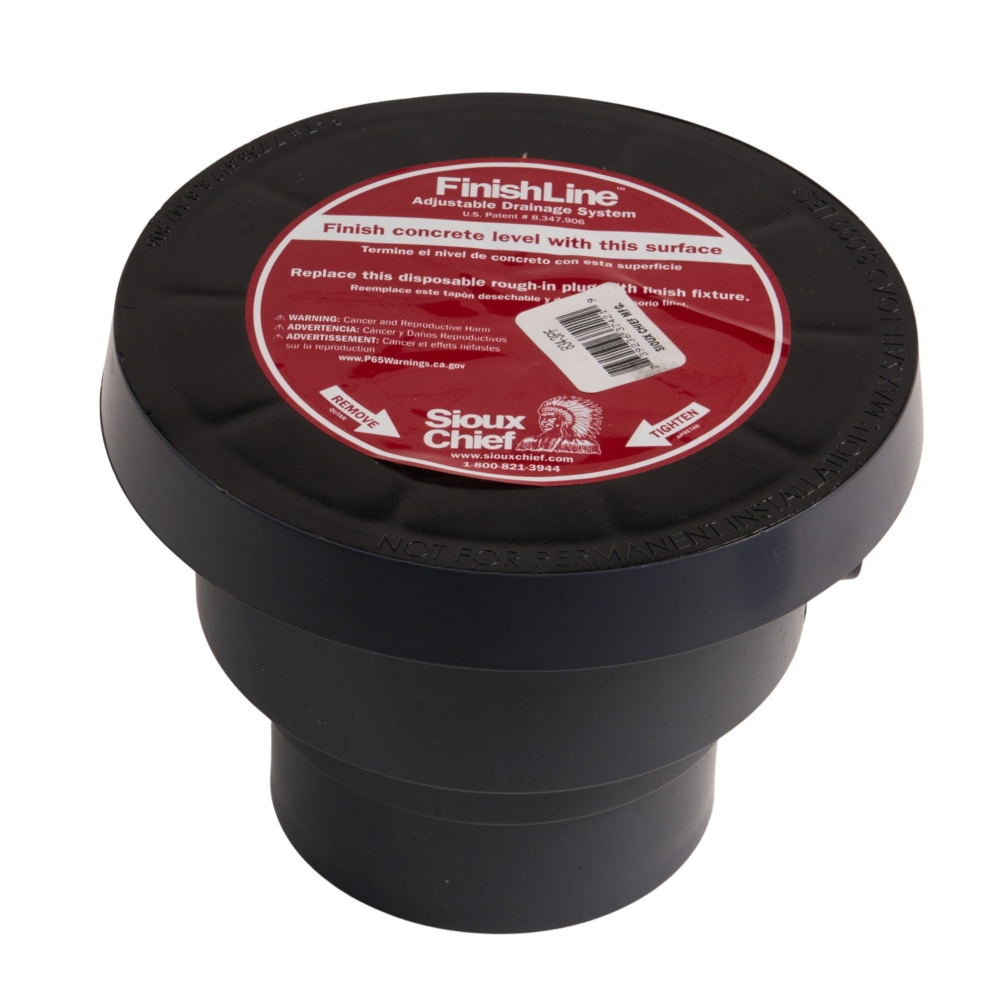 PVC FinishLine Adjustable Rough-In Cleanout w/ Coring Plug (Socket) 3" x 4"