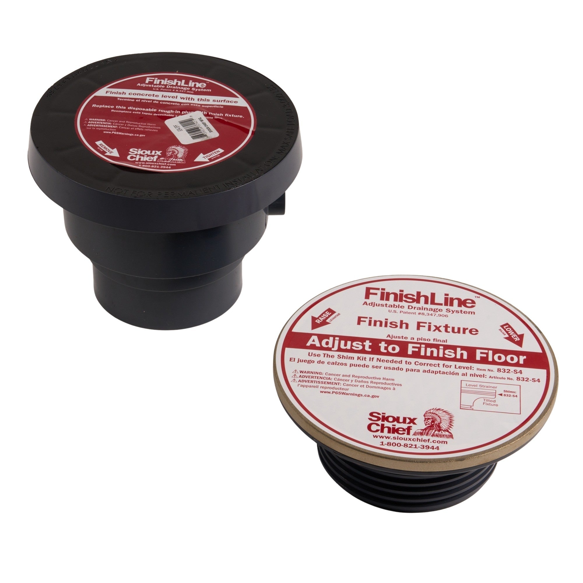 PVC FinishLine Adjustable Rough-In Cleanout w/ Coring Plug (Socket) 3" x 4"