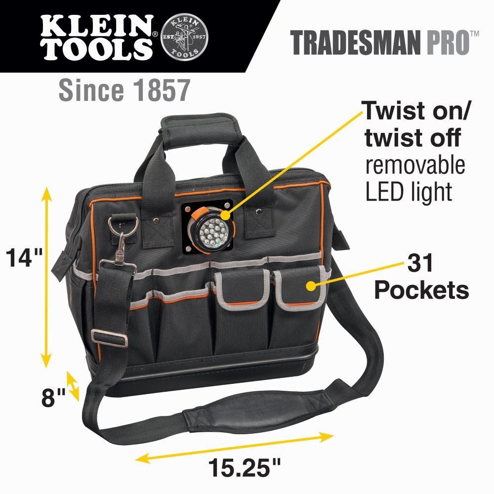 Klein Tool Bag Tradesman Pro Lighted Tool Bag - APEX Supply Co.