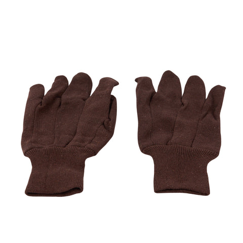 Brown Cotton Jersey Gloves (N)