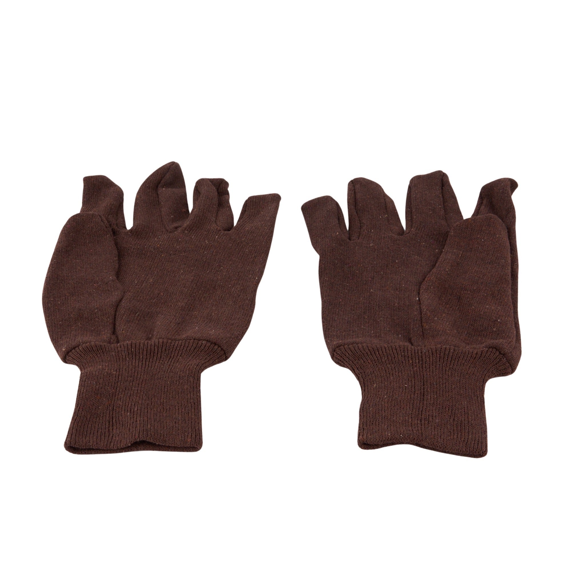 Brown Cotton Jersey Gloves (N)