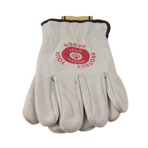 Elastic Back Cowhide Gloves Lg. (N)