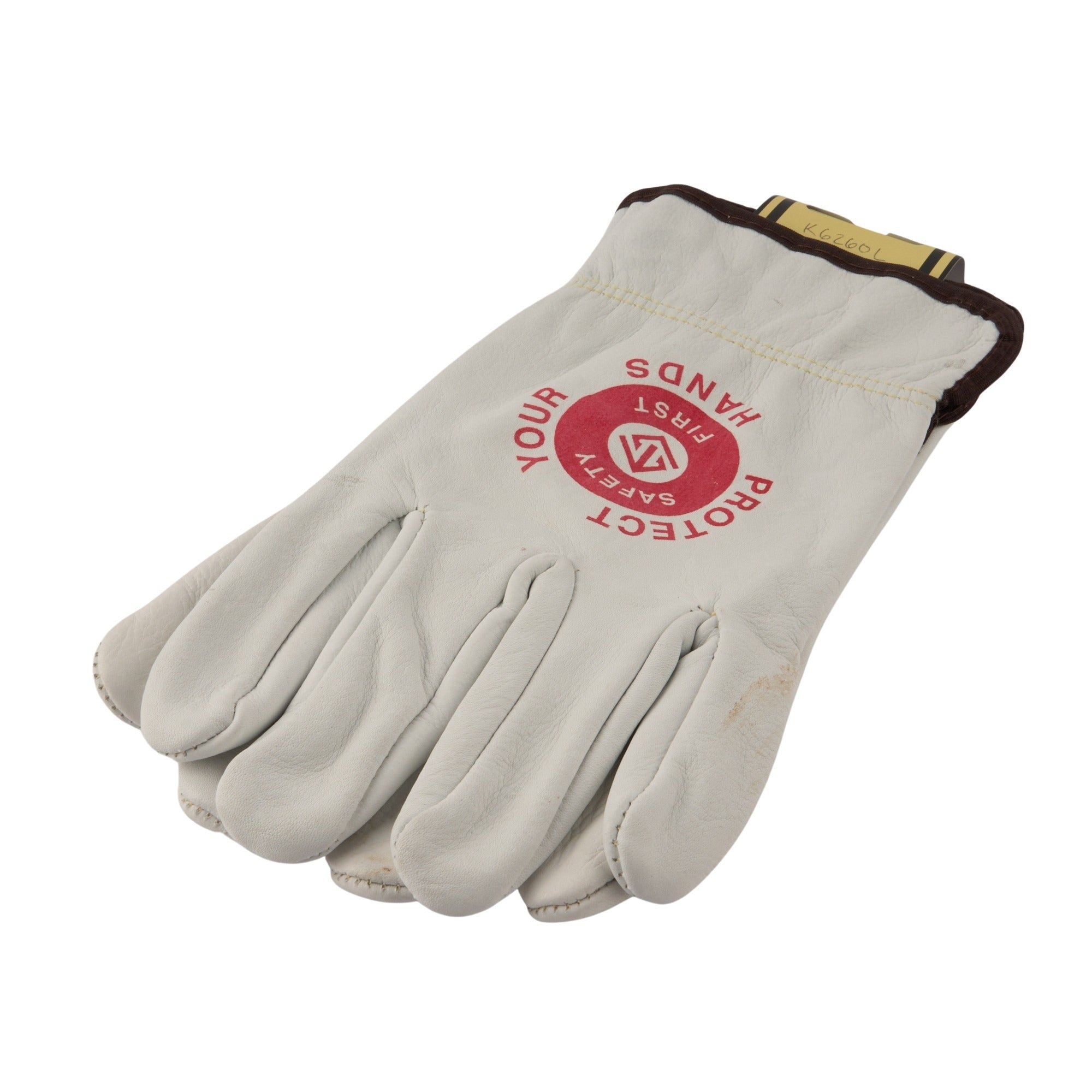 Elastic Back Cowhide Gloves Lg. (N)