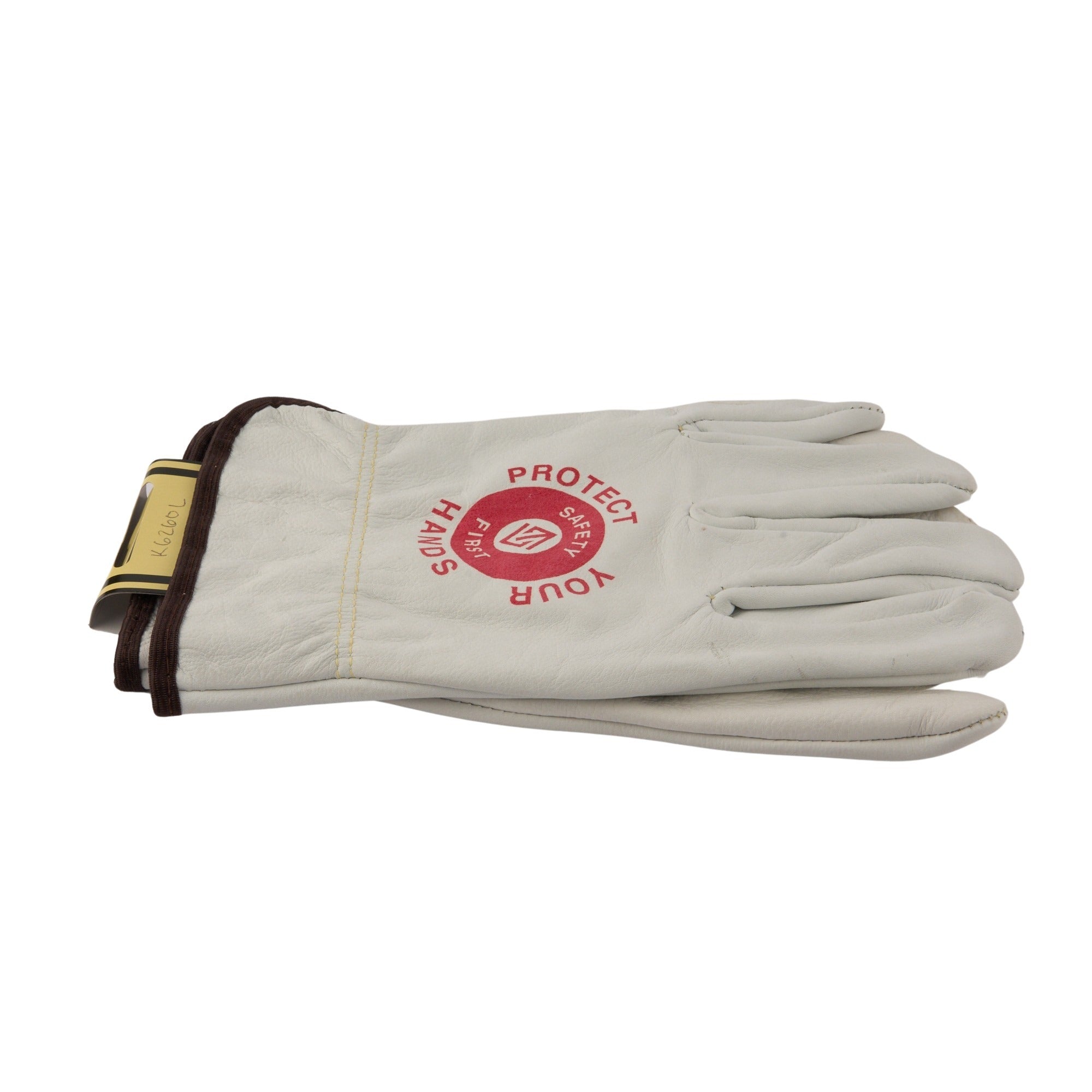 Elastic Back Cowhide Gloves Lg. (N)