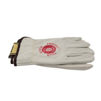 Elastic Back Cowhide Gloves Lg. (N)