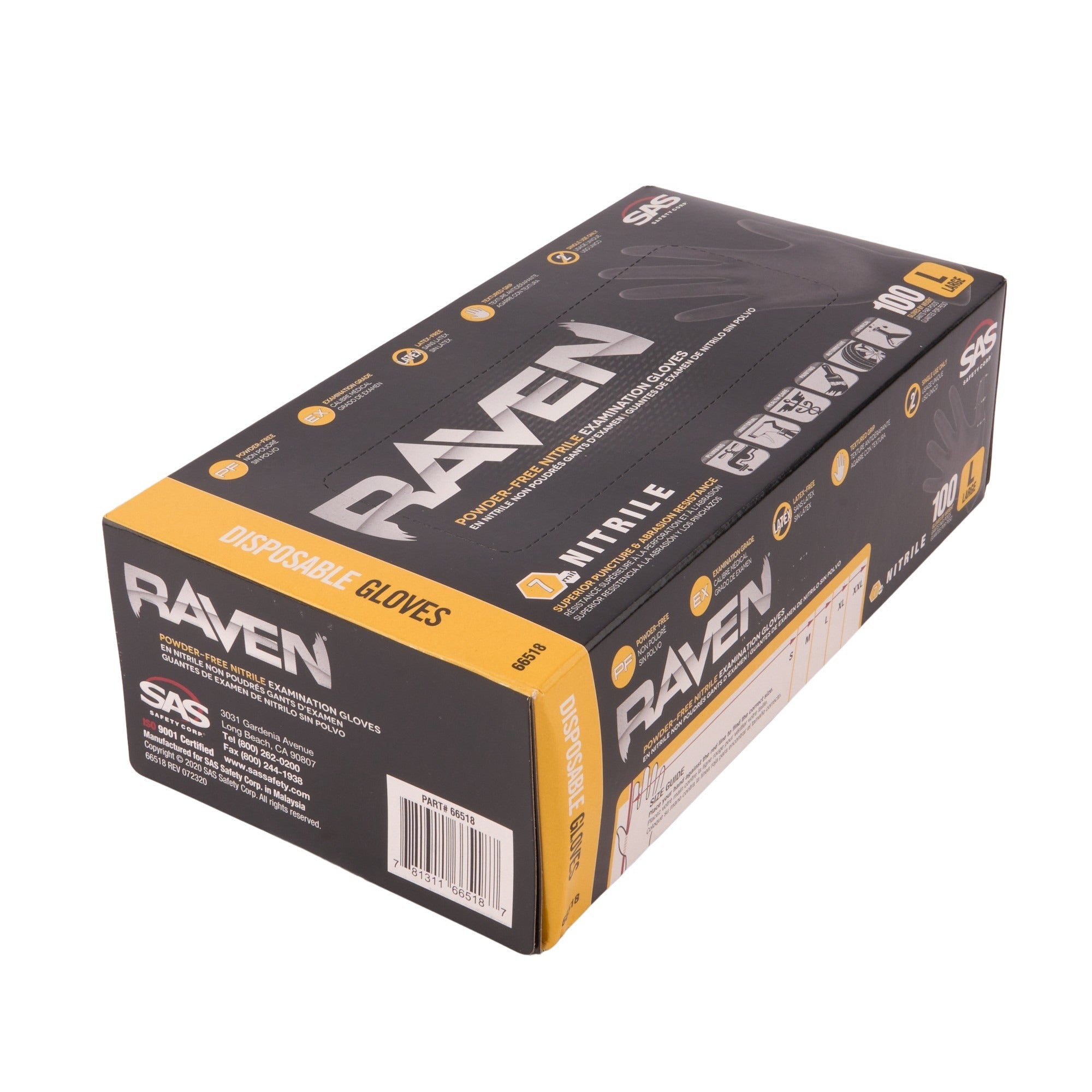 Raven Powder Free Black Nitrile-Large