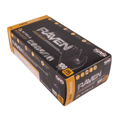 Raven Powder Free Black Nitrile Glove-Xxl