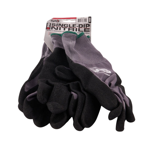 Single Dip Nitrile Palm W/Sandy Finish Gloves -Medium