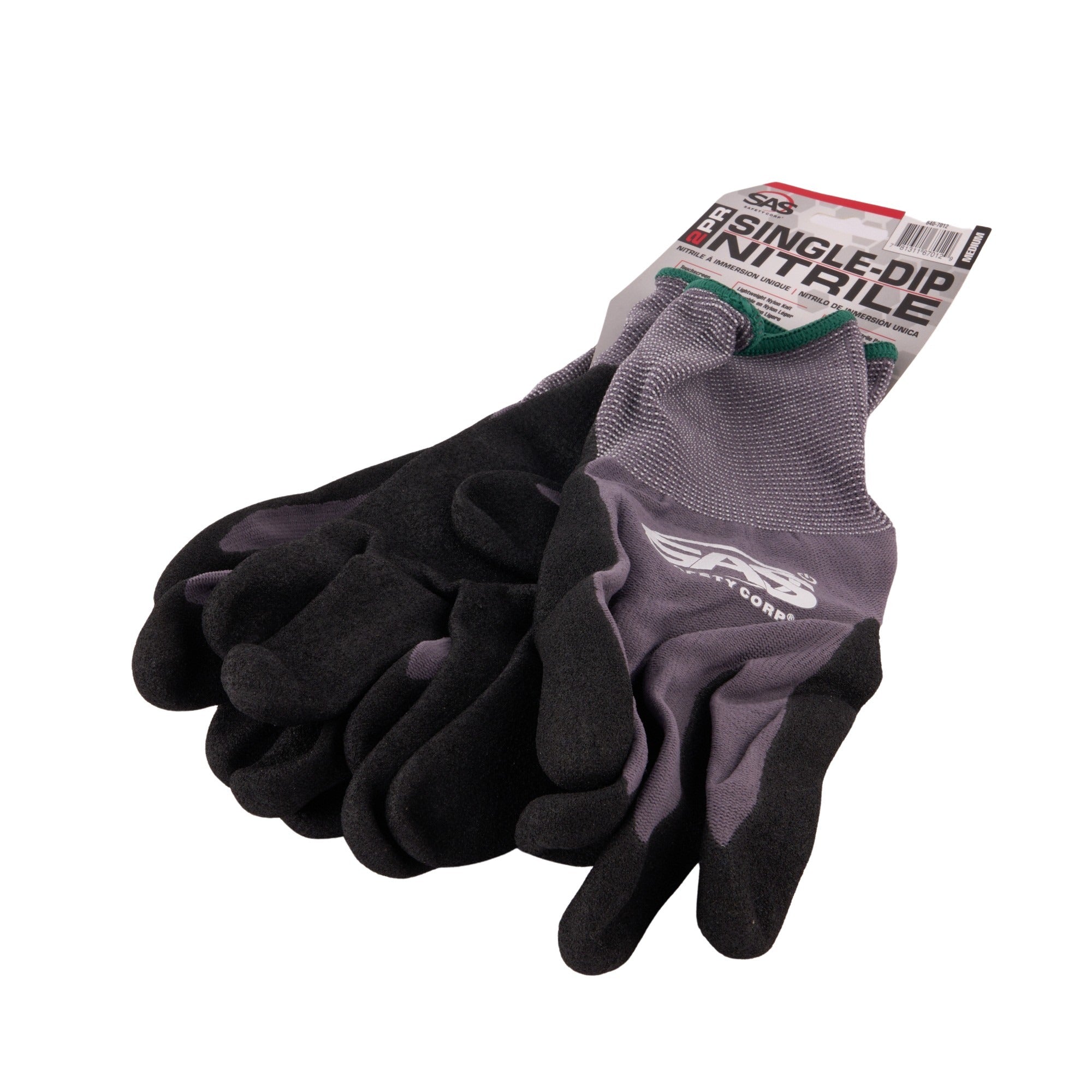 Single Dip Nitrile Palm W/Sandy Finish Gloves -Medium