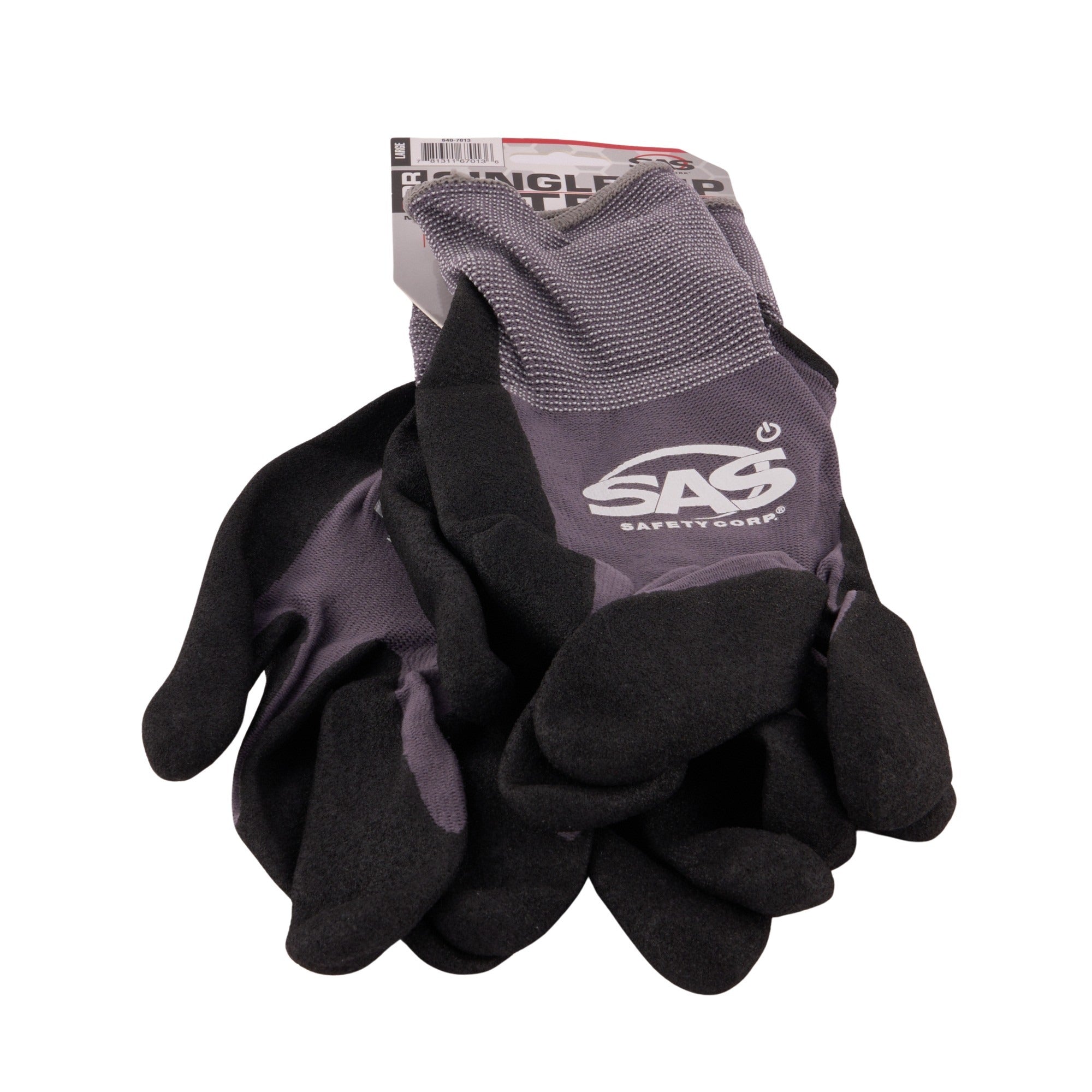 Single Dip Nitrile Palm W/ Sandy Finish Gloves -Large