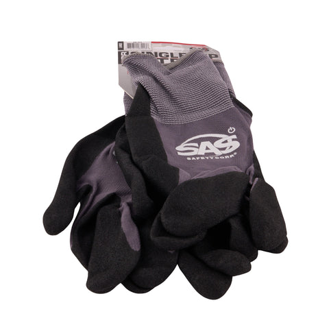 Single Dip Nitrile Palm W/ Sandy Finish Gloves -Large