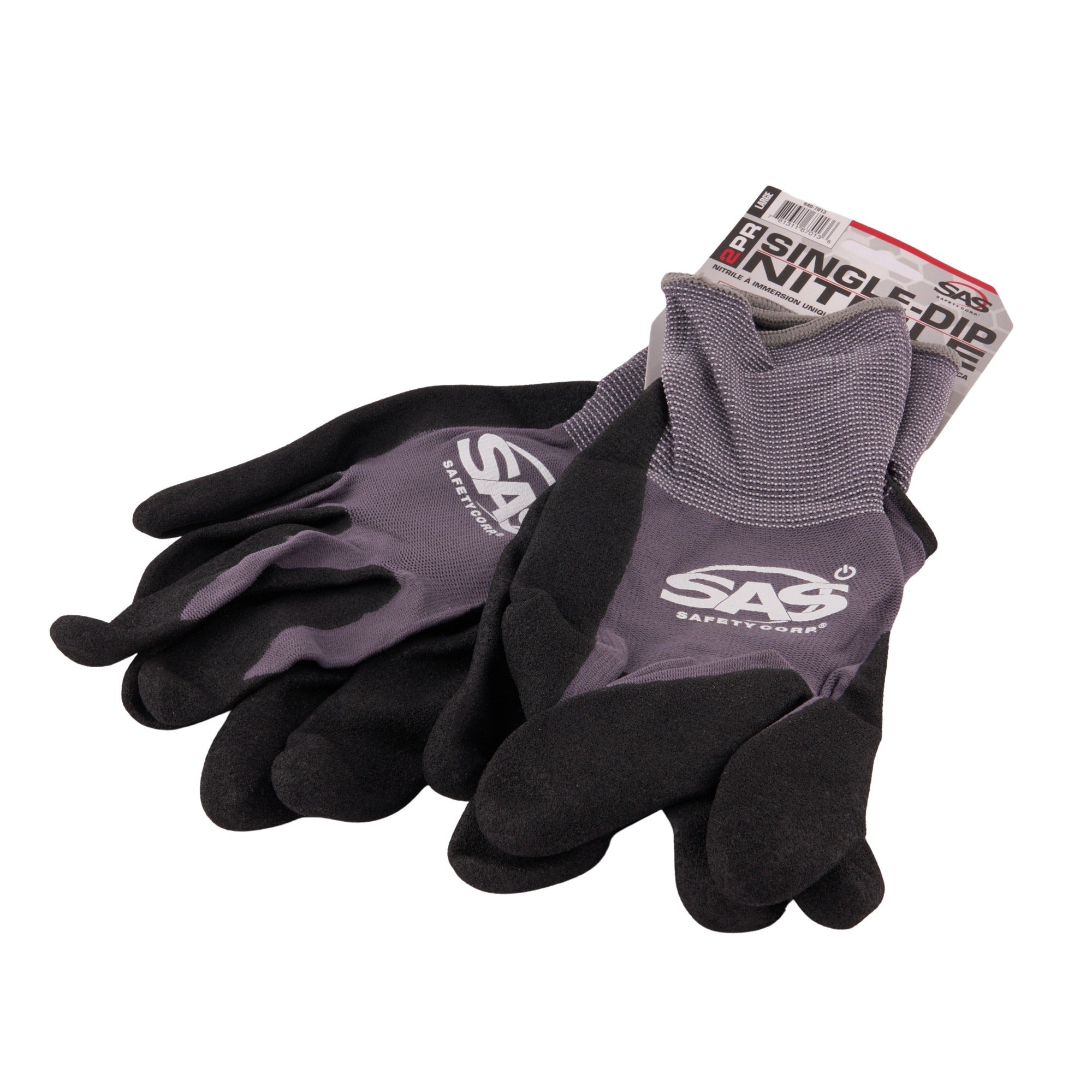 Single Dip Nitrile Palm W/ Sandy Finish Gloves -Large