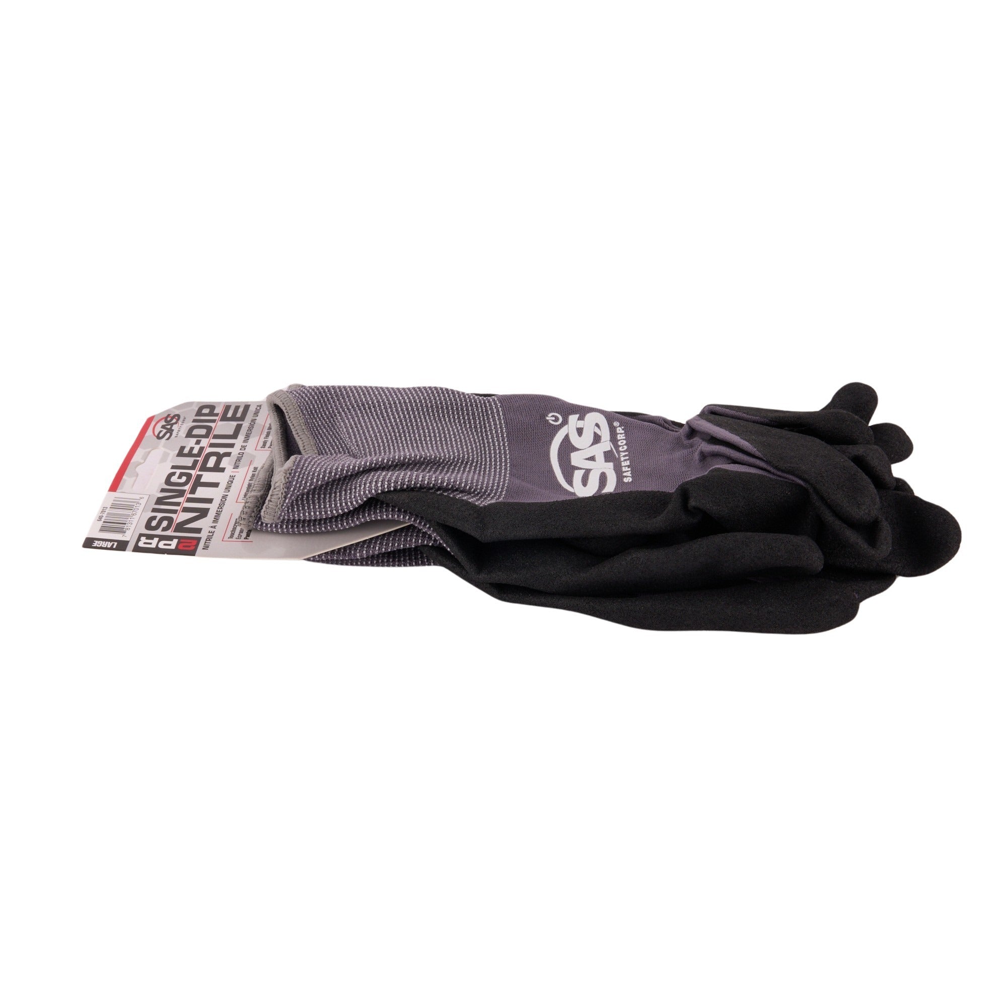Single Dip Nitrile Palm W/ Sandy Finish Gloves -Large