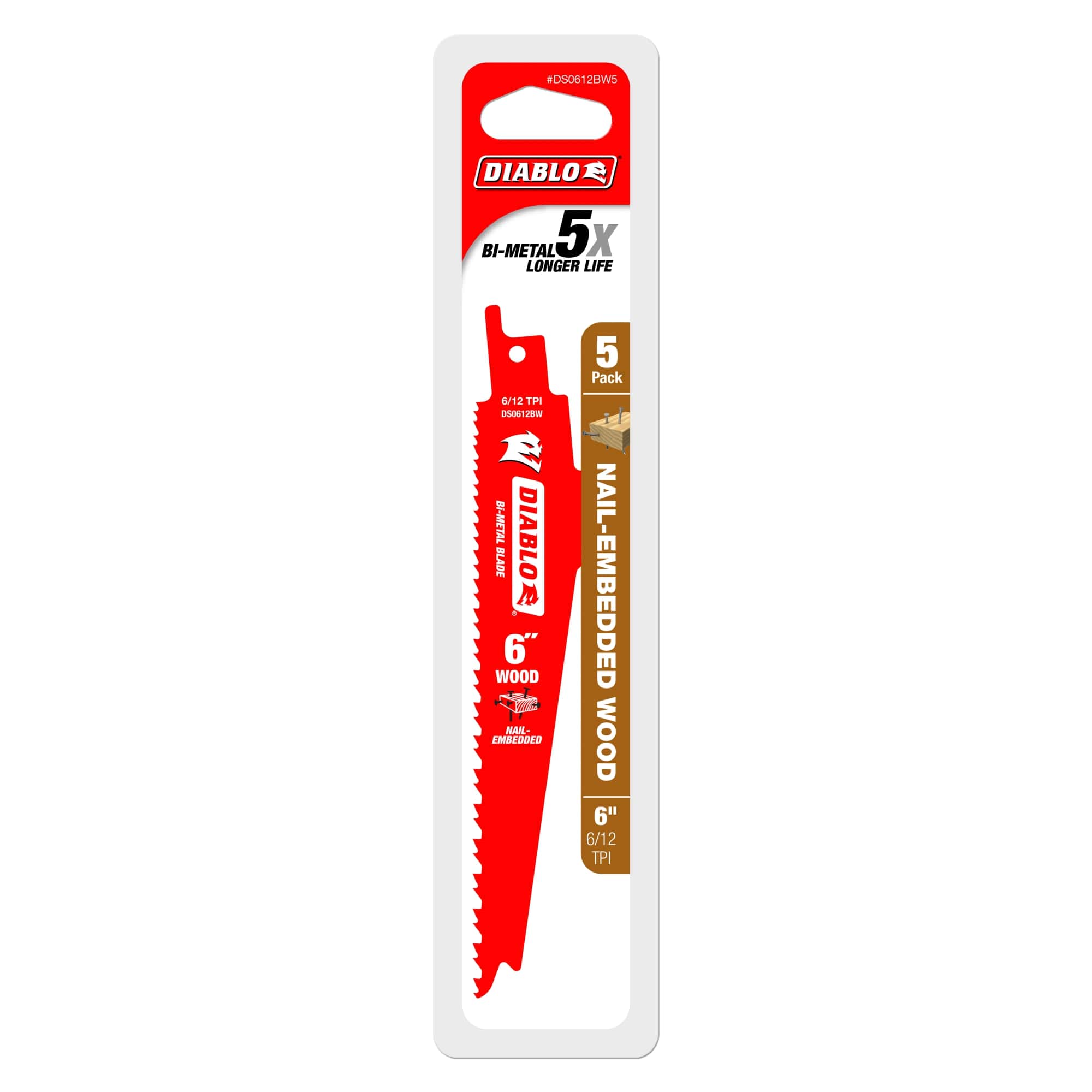 Diablo 6"Demo Demon Il-Embedded Wood Blade 6/12Tpi