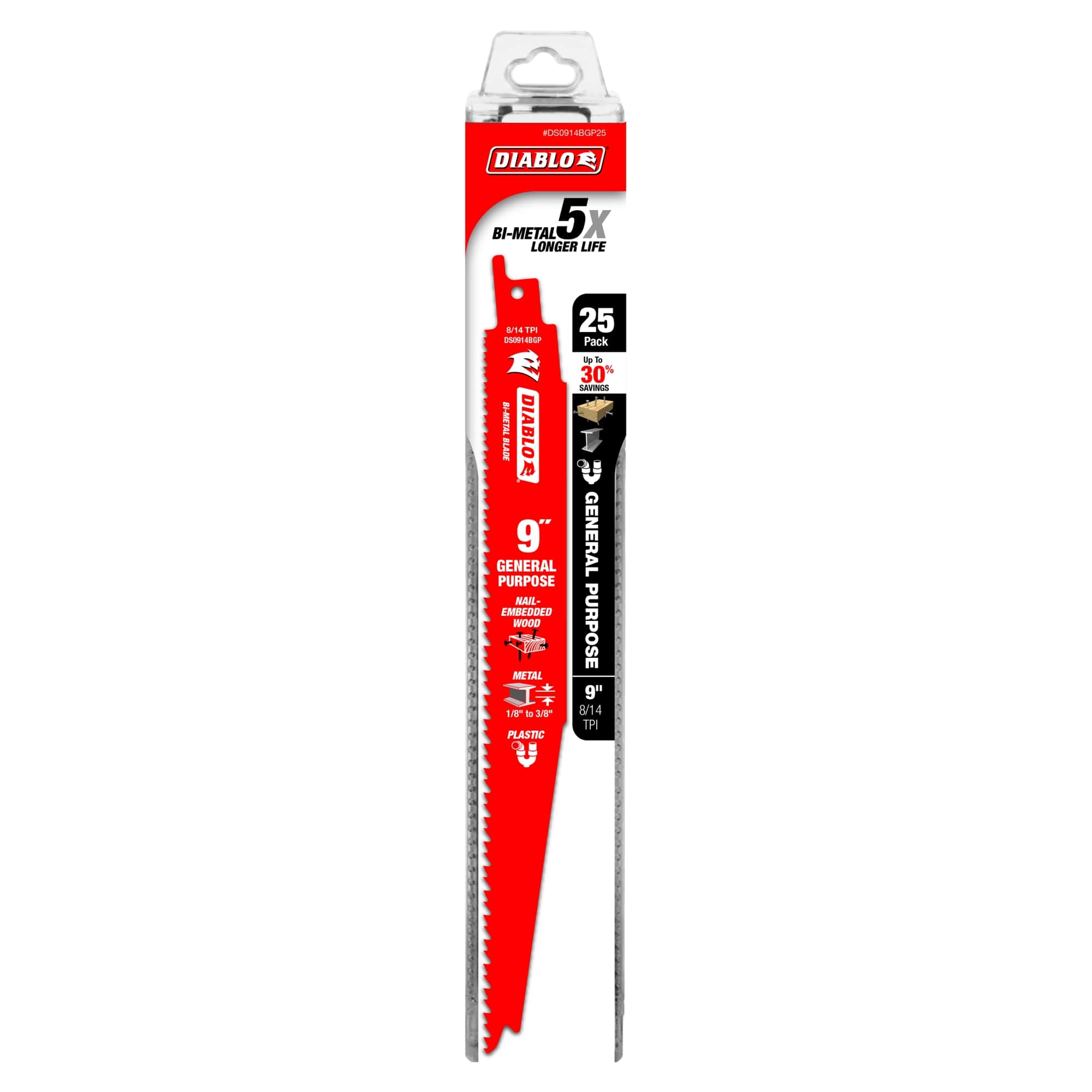 Diablo 9"Steel Demon General Purpose Blade 8/14Tpi