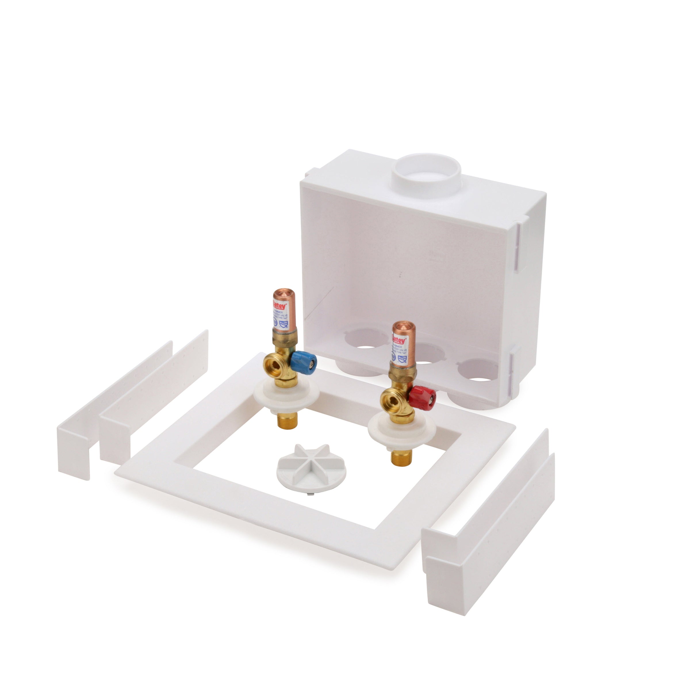 QUADTRO Washing Machine Outlet Box w/ 1/4 Turn Copper Hammer Valve (Standard Pack)